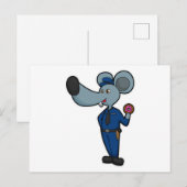 Maus als Polizist mit Donut Postkarte (Vorne/Hinten)