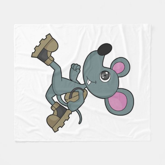 Maus als Runner mit Backpack Fleecedecke (Vorderseite (Horizontal))