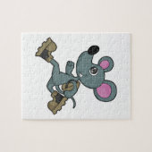 Maus als Runner mit Backpack Puzzle (Horizontal)
