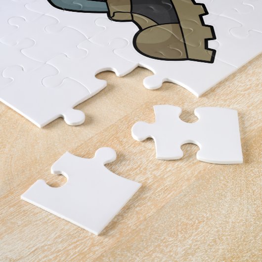 Maus als Runner mit Backpack Puzzle (Seite)