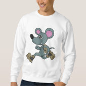 Maus als Runner mit Backpack Sweatshirt (Vorderseite)