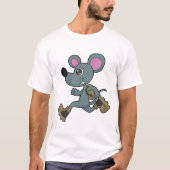 Maus als Runner mit Backpack T-Shirt (Vorderseite)