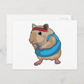 Maus als Runner mit Headband Postkarte (Vorne/Hinten)