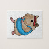 Maus als Runner mit Headband Puzzle (Horizontal)