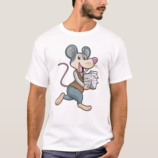 Maus als Sekretär mit Papier T-Shirt (Vorderseite)