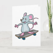 Maus als Skater mit Skateboard Karte (Vorderseite)