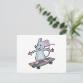 Maus als Skater mit Skateboard Postkarte (Stehend Vorderseite)