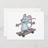 Maus als Skater mit Skateboard Postkarte (Vorne/Hinten)