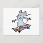 Maus als Skater mit Skateboard Postkarte (Vorderseite)