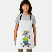 Maus als Skater mit Skateboard Schürze (Insitu)