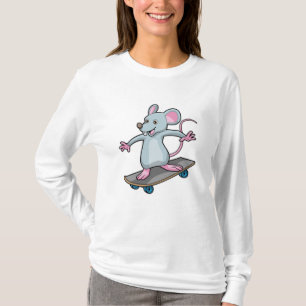 Maus als Skater mit Skateboard T-Shirt