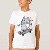 Maus als Skater mit Skateboard T-Shirt (Vorderseite)