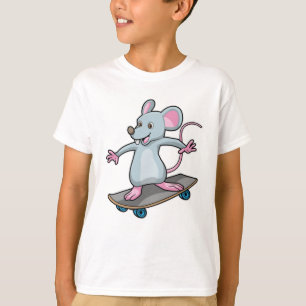 Maus als Skater mit Skateboard T-Shirt
