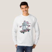 Maus als Skater mit Skateboard T-Shirt (Vorne ganz)