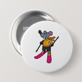 Maus als Skifahrer mit Ski Button (Vorne & Hinten)