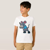 Maus als Volleyballspieler mit Volleyball T-Shirt (Vorne ganz)