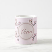 Maus auf Blütenzweig, personalisiert Kaffeetasse (Mittel)