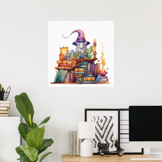 Maus auf Büchern 3 Poster (Heimbüro)