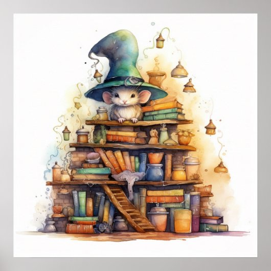 Maus auf Büchern 6 Poster (Vorne)