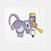 Maus auf Cricket mit Cricket-Fledermaus Fleecedecke (Vorderseite (Horizontal))