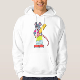 Maus auf Cricket mit Cricket-Fledermaus Hoodie