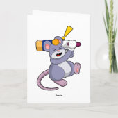 Maus auf Cricket mit Cricket-Fledermaus Karte (Rückseite)