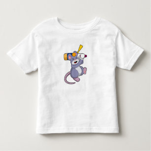 Maus auf Cricket mit Cricket-Fledermaus Kleinkind T-shirt