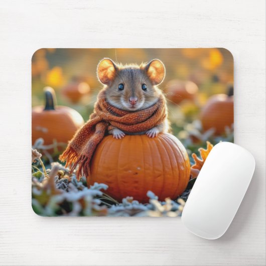 Maus auf einem Autumn Pumpkin Mousepad (Mit Mouse)