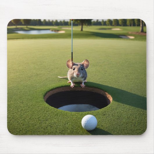 Maus auf einem Golfplatz Mousepad (Vorne)