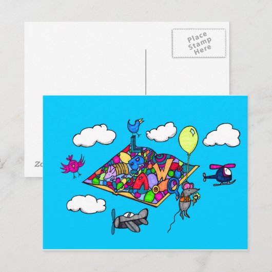 Maus auf einer Adventure Postkarte (Vorne/Hinten)