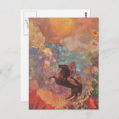 Maus auf Pegasus Postkarte (Vorne/Hinten)