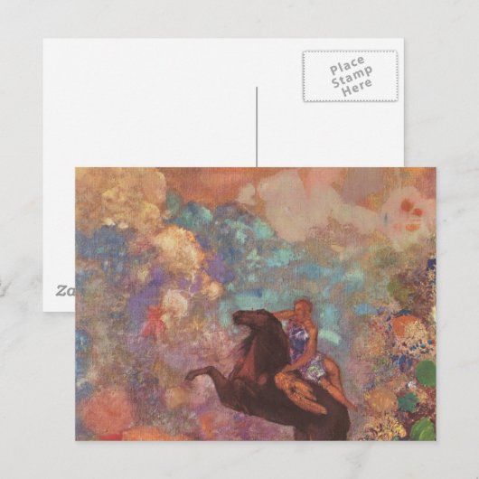 Maus auf Pegasus Postkarte (Vorne/Hinten)