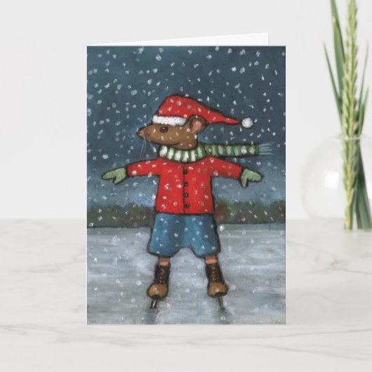 Maus auf Skaten: Schnee: Happy Birthday Super Star Karte (Vorderseite)
