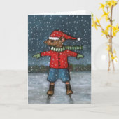 Maus auf Skaten: Schnee: Happy Birthday Super Star Karte (Gelbe Blume)