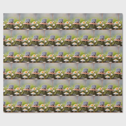 Maus auf Toadstool Geschenkpapier (Flach)