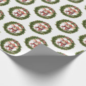 Maus auf Weihnachtskranz Geschenkpapier (Ecke)