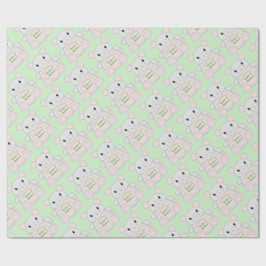 Maus Baby Dusche Geschenkpapier (Flach)