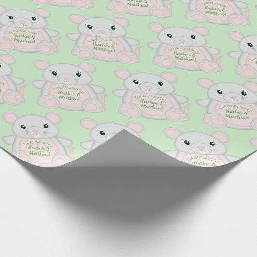 Maus Baby Dusche Geschenkpapier (Ecke)