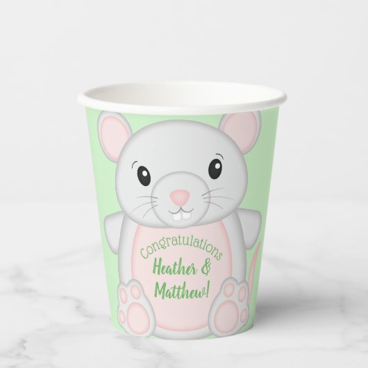 Maus Baby Dusche Pappbecher (Vorderseite)