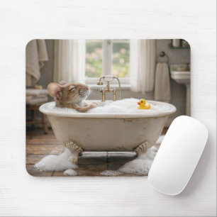 Maus badet in einem Schaumbad Mousepad