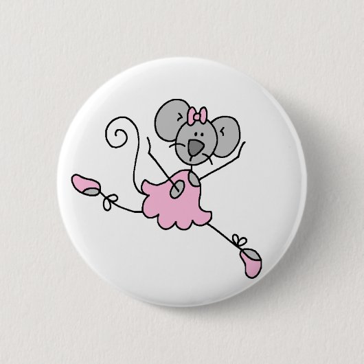 Maus-Ballerina Ein Knopf Button (Vorderseite)