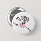 Maus-Ballerina Ein Knopf Button (Vorne & Hinten)