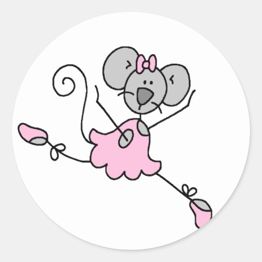 Maus Ballerina Ein Sticker (Vorderseite)