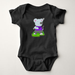 Maus Baseball Baseballschläger Baby Strampler