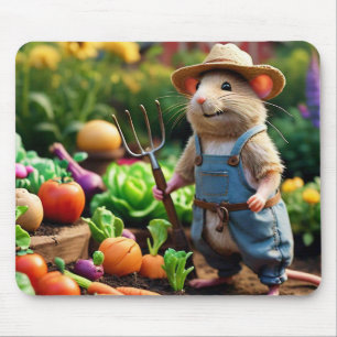 Maus-Bauer in Gemüsegarten-Mauspad Mousepad