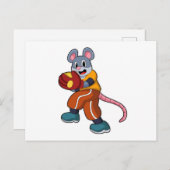 Maus bei Baseball mit Baseball-Handschuh Postkarte (Vorne/Hinten)