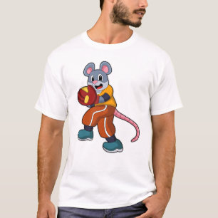 Maus bei Baseball mit Baseball-Handschuh T-Shirt