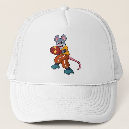 Maus bei Baseball mit Baseball-Handschuh Truckerkappe (Vorderseite)