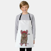 Maus bei Eishockey mit Eishockeystick mit Eishocke Schürze (Getragen)