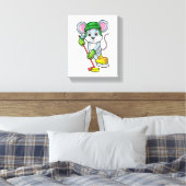 Maus bei Eishockey mit Hockeystick Leinwanddruck (Insitu (Schlafzimmer))